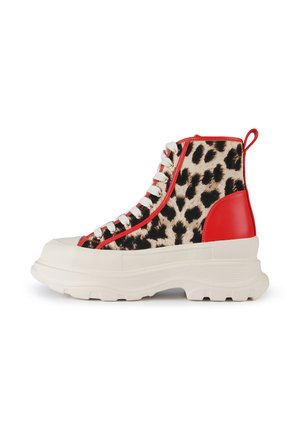 Platform ankle boots - red