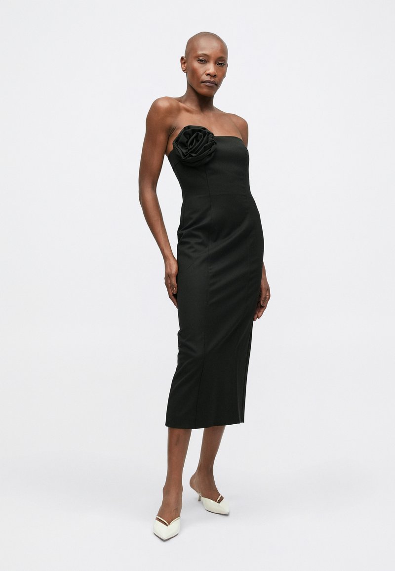 princess polly baby blue dress STRAPLESS MIDI BLACK DRESS | CULT MIA