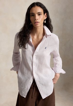 CLASSIC FIT STRIPED LINEN SHIRT - Πουκαμίσα με κουμπιά - hint of pink/white