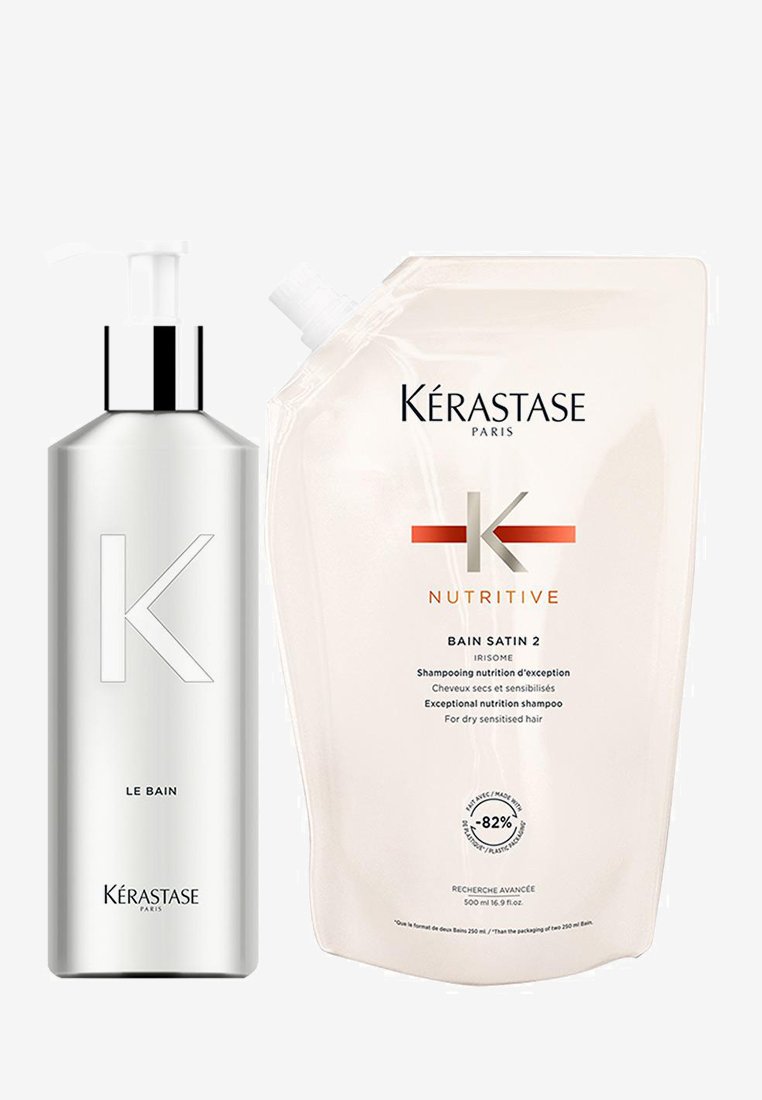 KÉRASTASE NUTRITIVE BAIN SATIN 2 ALUMINIUM BOTTLE + REFILL POUCH