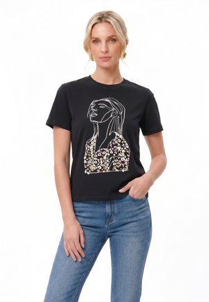 Anna Field T-shirt imprimé - black