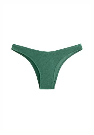 OYSHO MEDIUM COVERAGE U-CUT CRINKLE - Spodní díl bikin - green