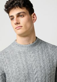 Wrangler LONG SLEEVE CABLE REGULAR FIT - Strickpullover - grey heather