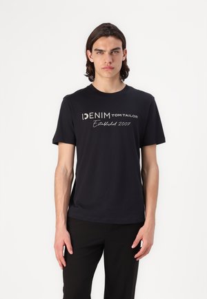 TOM TAILOR DENIM Potiskana majica - almost black