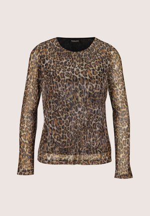 MADELEINE, MADELEINE SHIRT PLISSIERTES LEO-SHIRT MIT GLANZEFFEKT - Blouse - black   caramel   multicolor