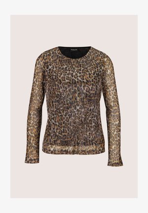 MADELEINE, MADELEINE SHIRT PLISSIERTES LEO-SHIRT MIT GLANZEFFEKT - Blouse - black caramel multicolor