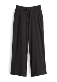 HIGH RISE CROPPED WIDE FIT CRINKLE - Trousers - midnight brown