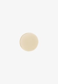 Échantillon de peinture circulaire couleur crème avec une texture lisse et brillante, présentant une surface uniforme et un léger éclat.