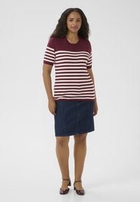 Kaffe Curve LIZZY STRIPED - Triko s potiskem - windsor turtledove half stripe