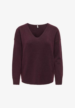 ONLY, ONLRICA LIFE L/S V-NECK PULLO KNT NOOS - Pullover - winetasting