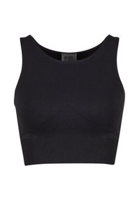 RIBBED SEAMLESS CROP - Viršus - black