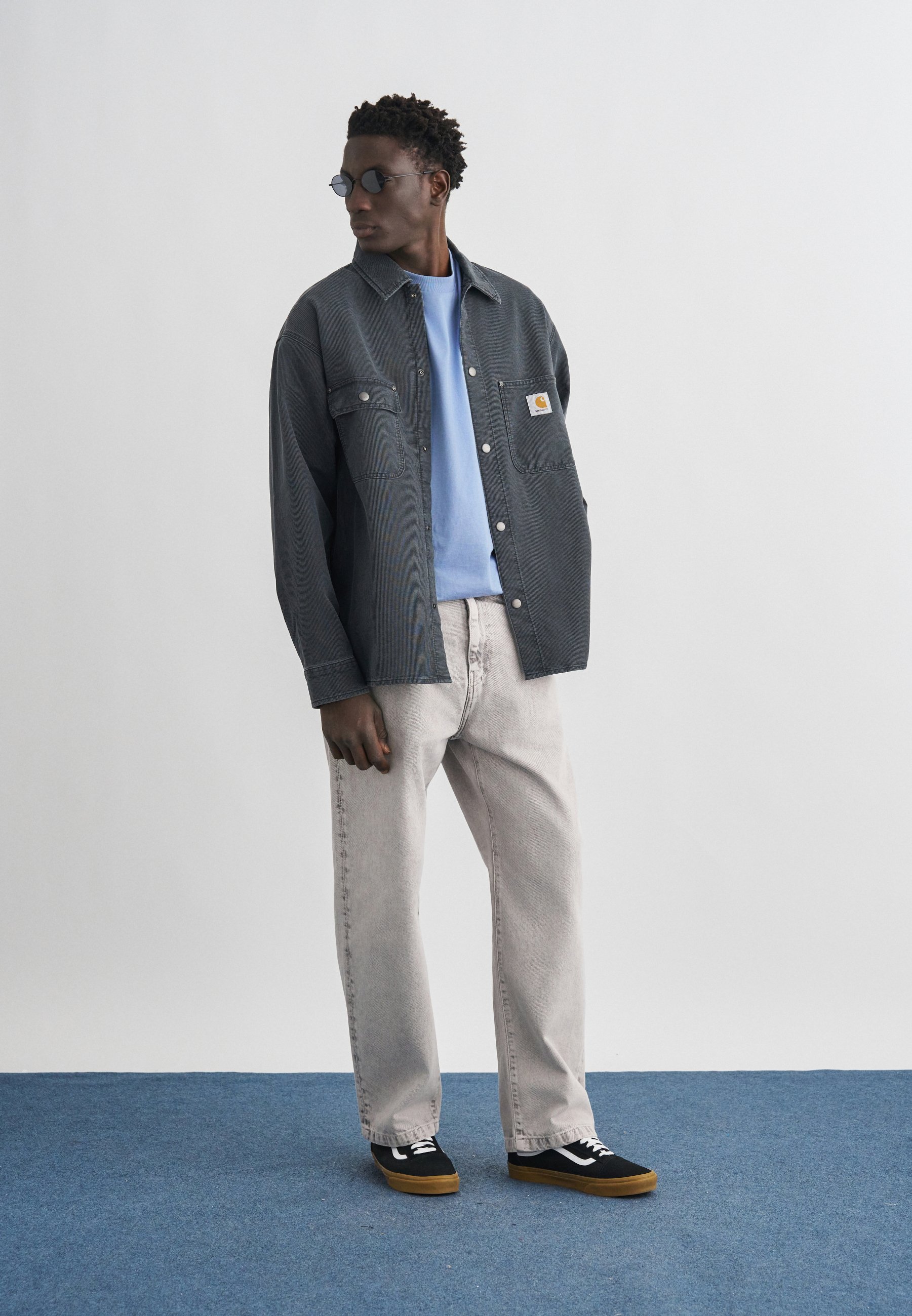 【LAPIIS】SHIRT JACKET&TROUSERS【CHARCOAL】 Carhartt WIP PARRISH SHIRT DAYTONA BEDFORD - Shirt - obsidian