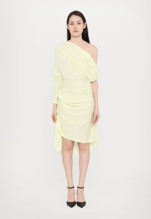 ASYMETRICAL DRAPED PIRATE DRESS - Vestido ligero - yellow/grey