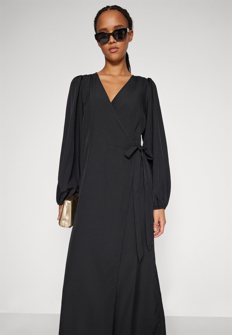 VILA VIGRAFFY LONG WRAP DRESS - Day dress - black - Zalando.ie VILA VIGRAFFY LONG WRAP DRESS - Day dress - black - Zalando.ie