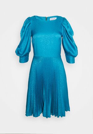 PUFF SLEEVE PLEATED DRESS - Cocktailkjoler / festkjoler - blue