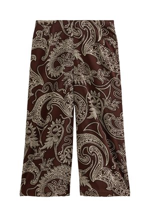 PAISLEY PRINT WIDE LEG CROPPED - Trousers - brown pattern