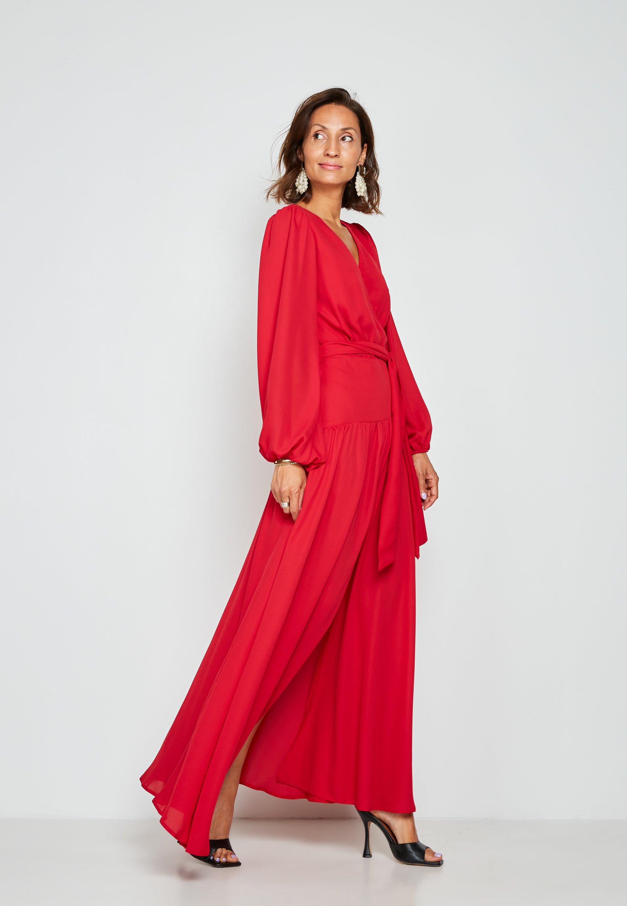 long sleeve wrap maxi