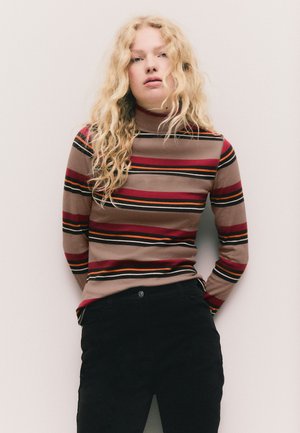 Next REGULAR FIT - STRIPE  - Pikkade varrukatega topp - mocha brown