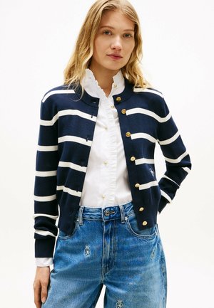 PREMIUM  GOLD-TONE BUTTON  - Cardigan - big stp dark night   ivory