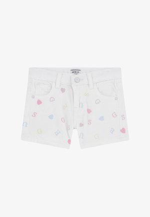BESTICKTE - Jeansshort - mehrfarbig weiß