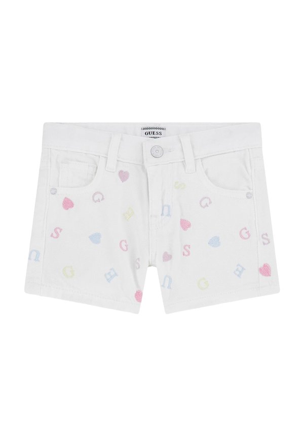 BESTICKTE - Jeans Shorts - mehrfarbig weiß