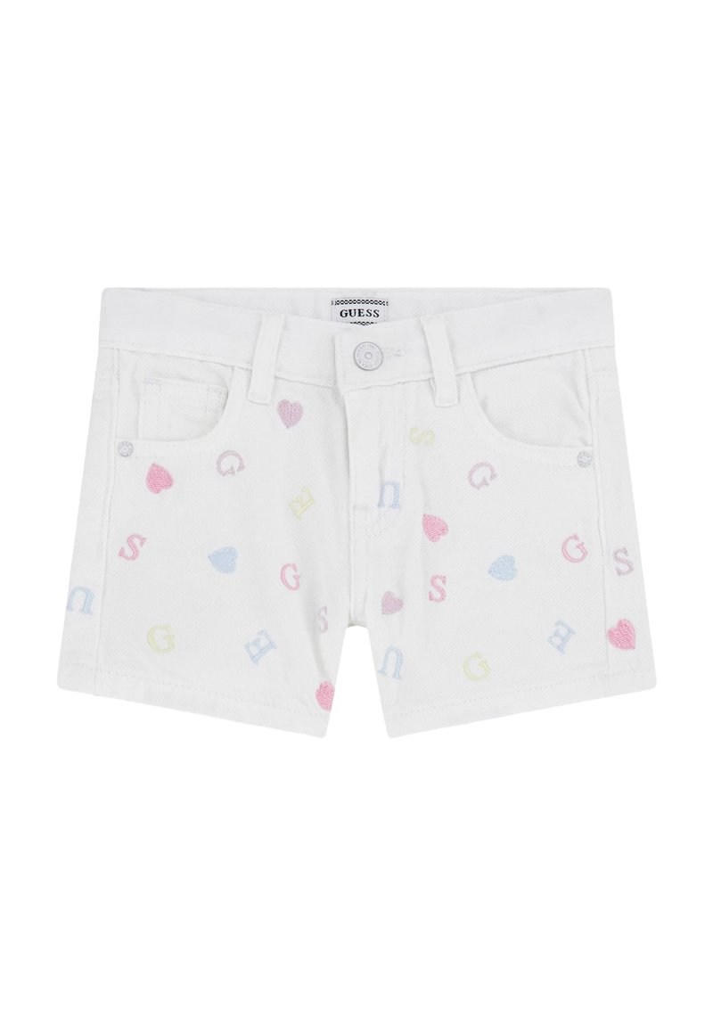 Guess - BESTICKTE - Pantaloni scurți din denim - mehrfarbig weiß, Extindeți