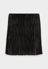 PLISSÉ SLIT SKIRT - Minissaia - black