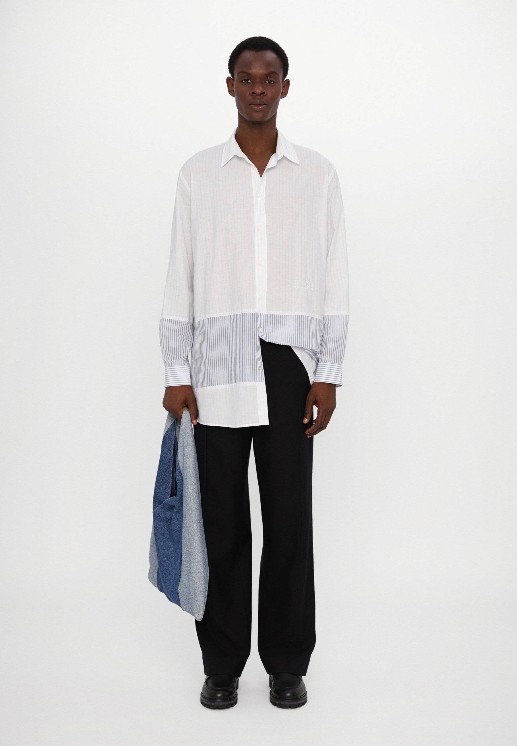 MM6 Maison Margiela LONG SLEEVED SHIRT - Shirt - white/light blue