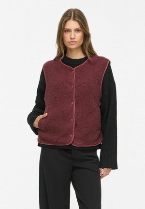 VILA VIMARLON TEDDY O-NECK WAISTCOAT - NOOS - Vest - rose brown