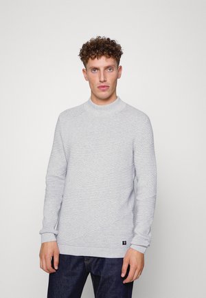GEOMETRIC STRUCTURED - Maglione - light stone grey melange