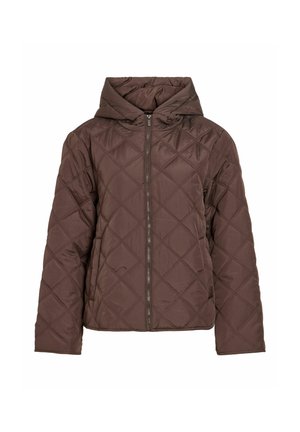 VILA, QUILTED JACKET VITATE HOODED - Veste d'hiver - coffee bean
