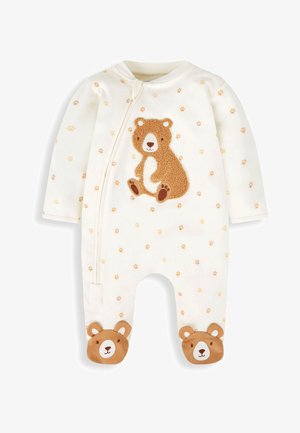 JoJo Maman Bébé BEAR APPLIQUE ZIP - Natdragt - cream