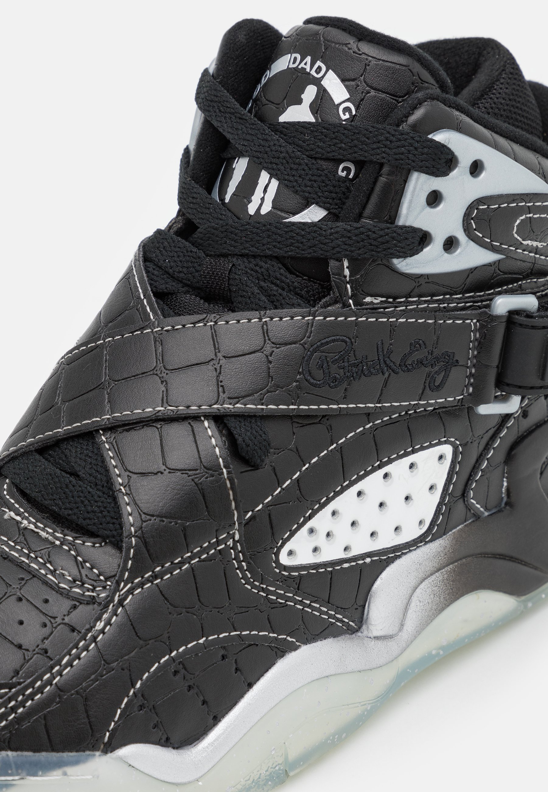 Ewing Rogue x Good Dad Hightop Trainers black/metallic Silver, Men's, Size: 10, Black - Imitation leather/ Textile