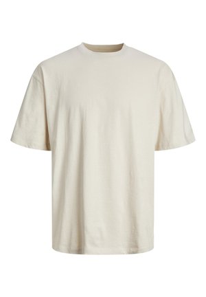 Crewneck katoenen t-shirt in off-white, met korte mouwen, een relaxte pasvorm en een gladde, lichte textuur.