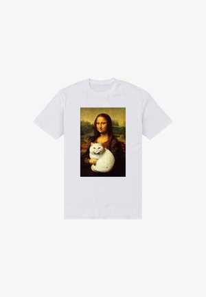 Henry Tiger, APOH LONDON MONA LISA AND CAT - T-shirts print - white