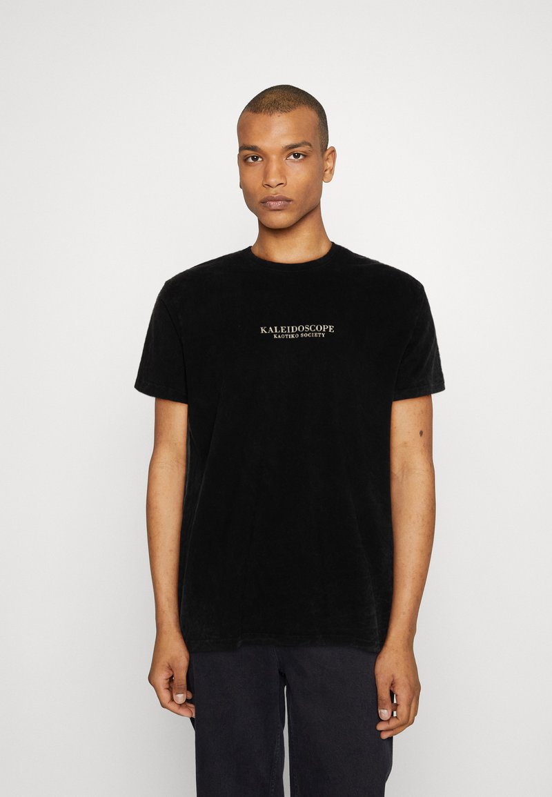 Camiseta Para Hombre Estampado Caleidoscopio - Manga Corta - Talla S - Color Negro - Algodón