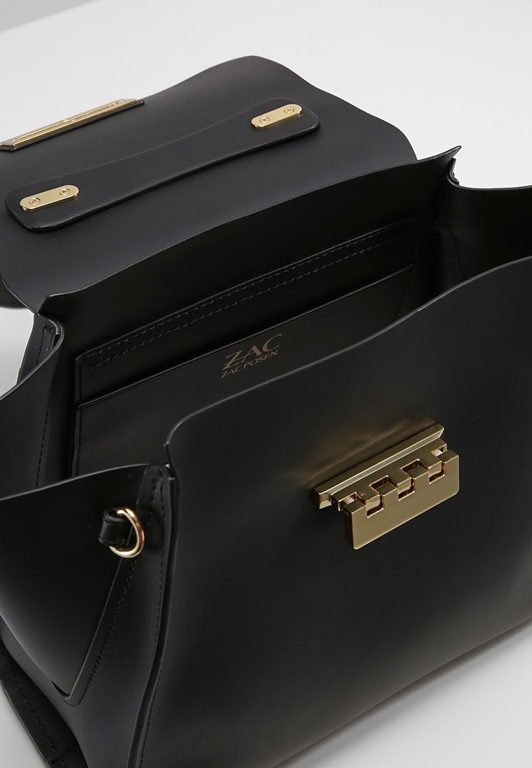ZAC Zac Posen Black Leather Backpack with Structured Design Amazon.com: ZAC Zac Posen Eartha Iconic Convertible Backpack  main image 3