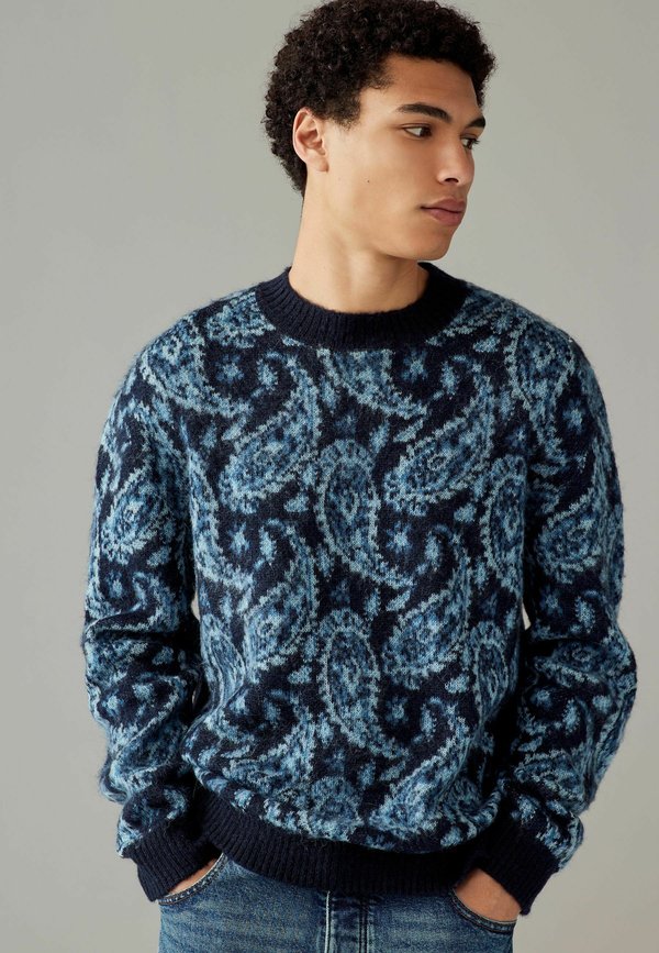 RELAXED FIT BRUSHED PATTERN CREW  - Strickpullover