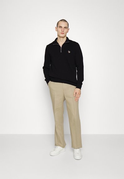 PS Paul Smith MENS REG FIT HALF ZIP ZEBRA - Mikina - black