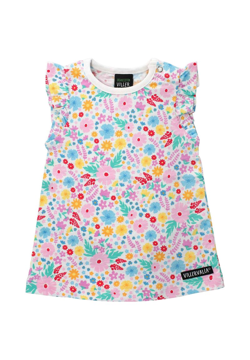 Villervalla FLOWER - Trikoomekko - weiß