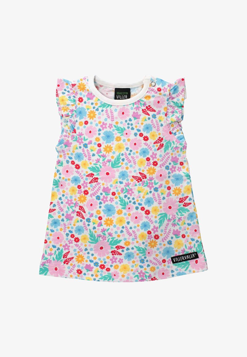 Villervalla FLOWER - Trikoomekko - weiß