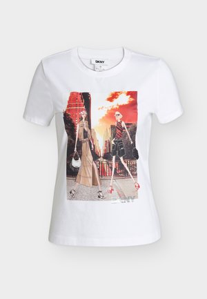 DKNY, CONVERSATIONAL T SHIRT - T-shirt print - white