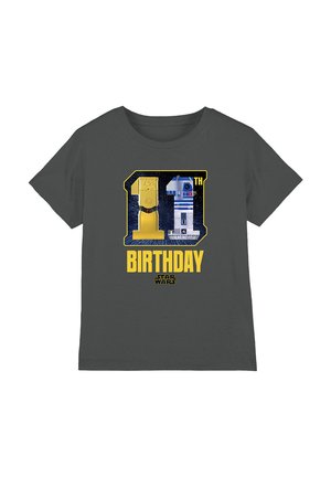 Star Wars STAR WARS C3PO R2D2 11TH BIRTHDAY SPACE - Print T-shirt - dark grey