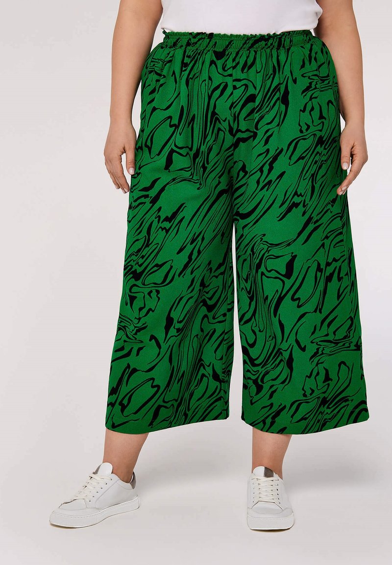 CECIL cropped linnen palazzo broek groen