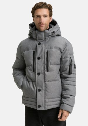 TOM TAILOR, PUFFER-JACKE MIT ABNEHMBARER KAPUZE - Winter jacket - mid grey melange structure