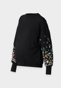 OLMBROOKE  O-NECK FLOWER - Melegítőfelső - black