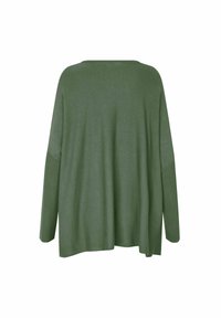 Grüner oversized Pullover mit lockerer Passform, langen Ärmeln und Rundhalsausschnitt. Hergestellt aus weichem, strukturiertem Stoff in einfarbigem Design.