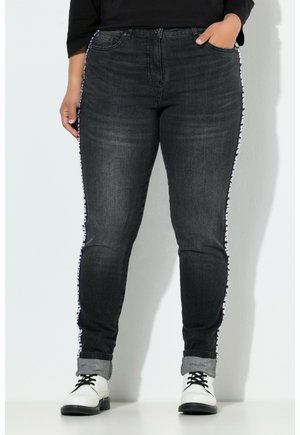 LEA WORDING-SEITENSTREIFEN 5-POCKET - Vaqueros mom - black