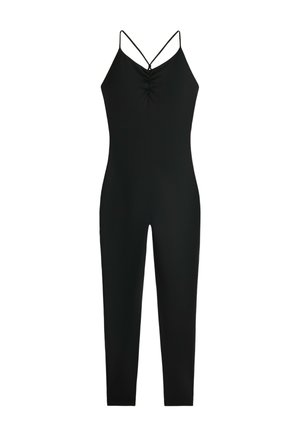 OYSHO, COMFORTLUX LONG JUMPSUIT WITH KNOTS - Tuta jumpsuit - black
