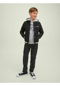 Jack & Jones Junior - JJELOGO HOOD  - Hoodie - light grey melange - 0